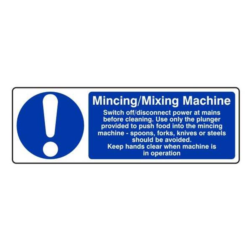 Lasting Impressions Mincing/Mixing Machine (Safety Instructions) Sign Label
