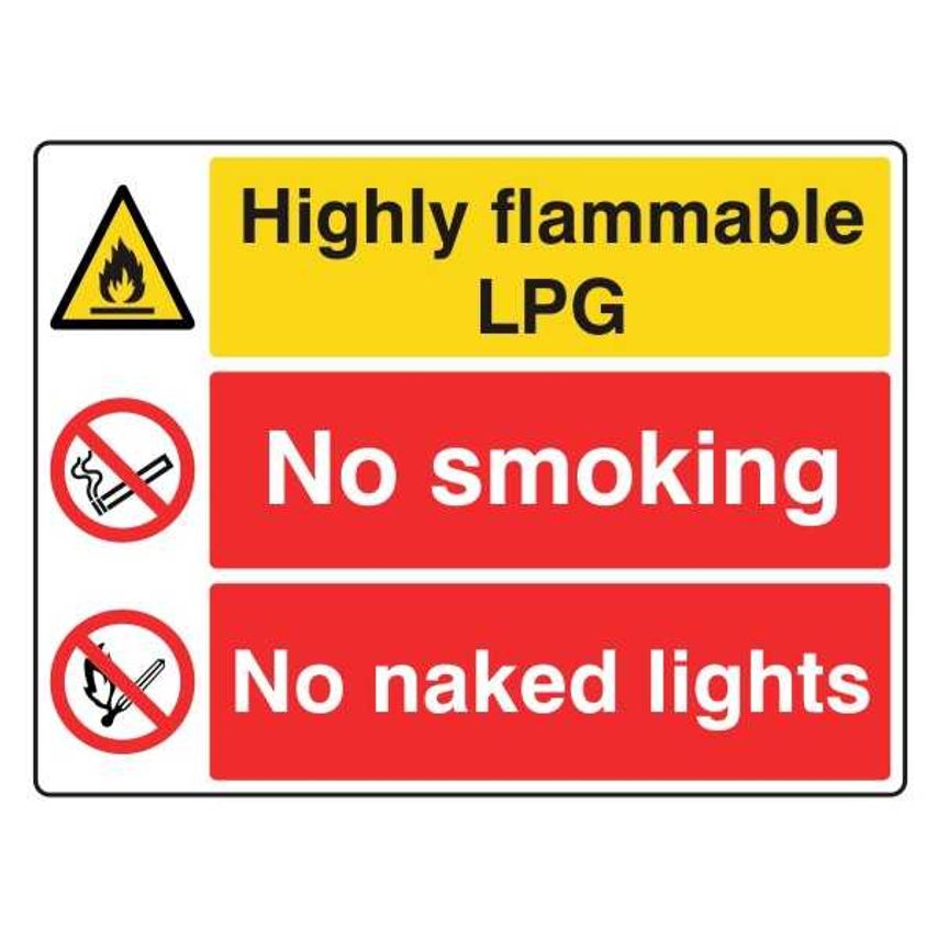 Lasting Impressions Highly Flammable LPG - No Smoking - No Naked Lights Sign Lab