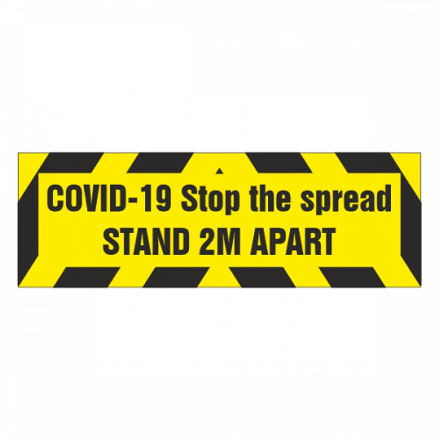 Lasting Impressions COVID-19 Stop The Spread - Stand 2m Apart Sign S 600 x 200 S