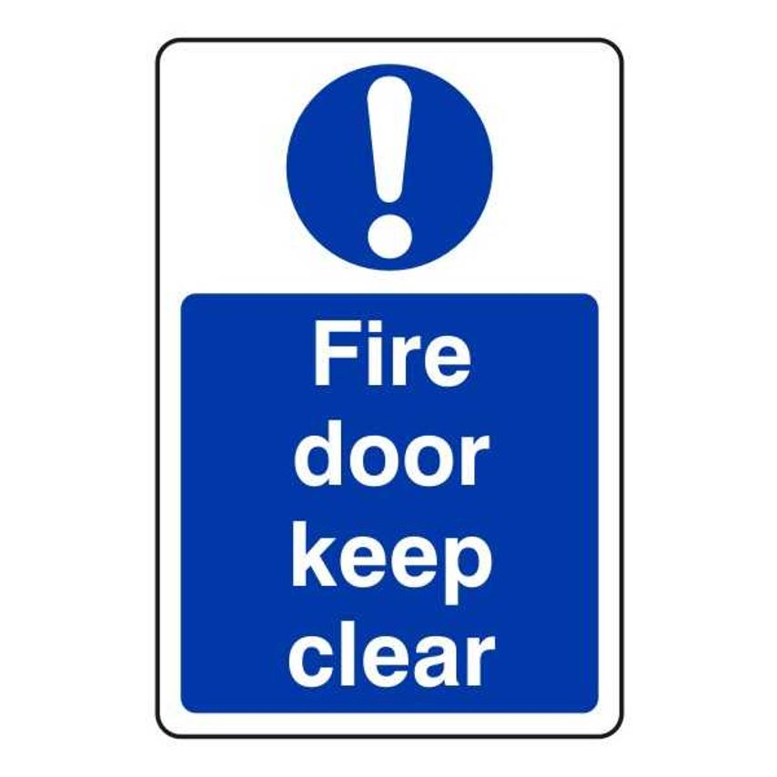 Lasting Impressions Fire Door Keep Clear Sign Label