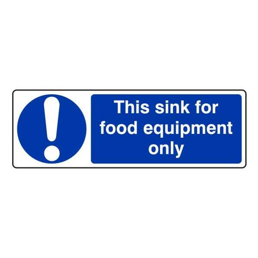 Lasting Impressions This Sink for Food Equipment Only Sign Label