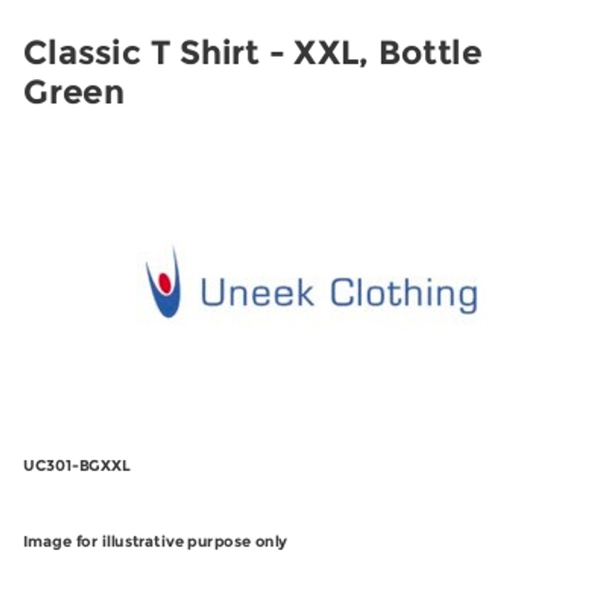 Uneek Classic T Shirt - XXL, Bottle Green