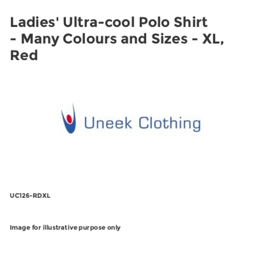 Uneek Ladies' Ultra-cool Polo Shirt - Many Colours and Sizes - XL, Red
