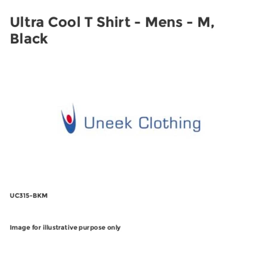 Uneek Ultra Cool T Shirt - Mens - M, Black