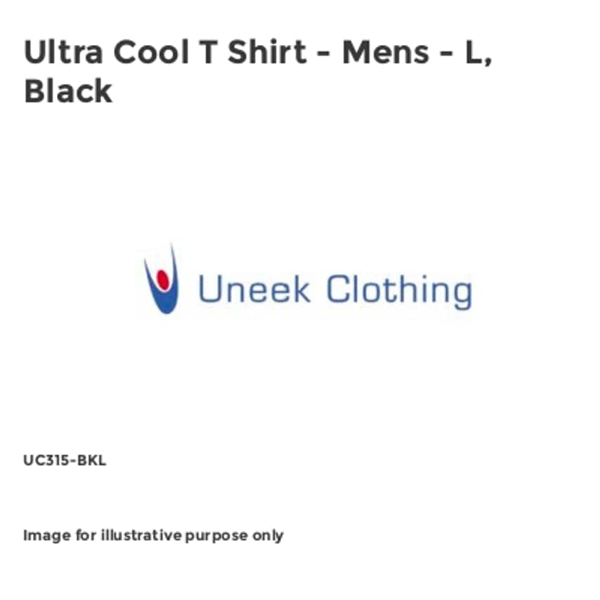 Uneek Ultra Cool T Shirt - Mens - L, Black