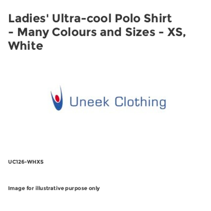 Uneek Ladies' Ultra-cool Polo Shirt - Many Colours and Sizes - XS, White
