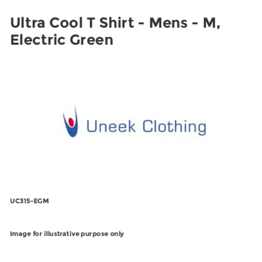 Uneek Ultra Cool T Shirt - Mens - M, Electric Green