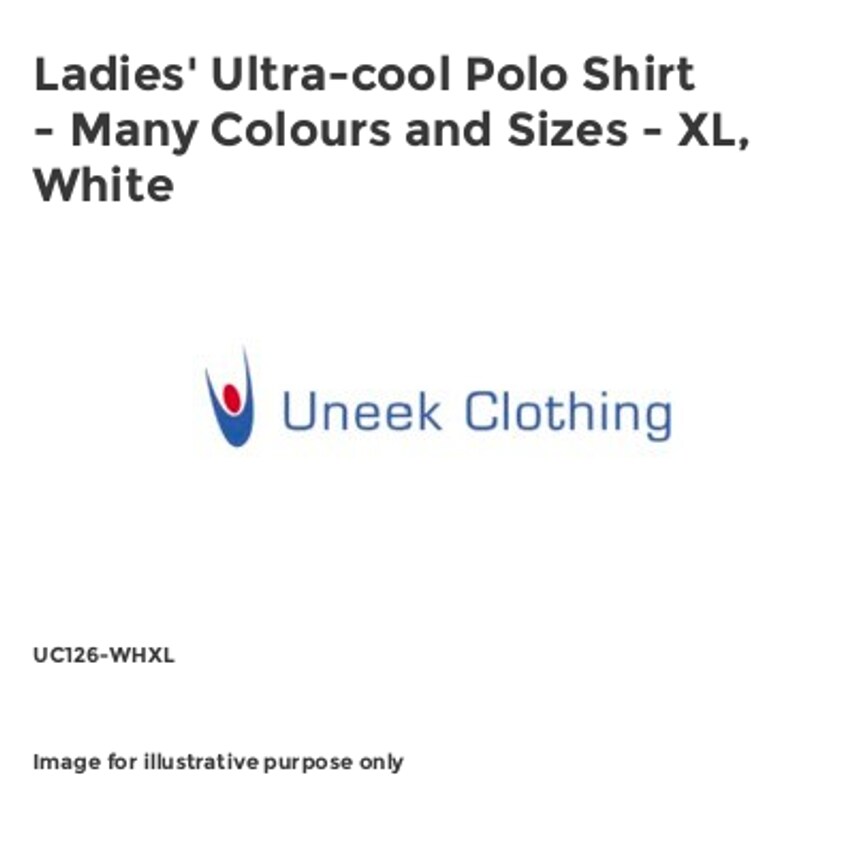 Uneek Ladies' Ultra-cool Polo Shirt - Many Colours and Sizes - XL, White