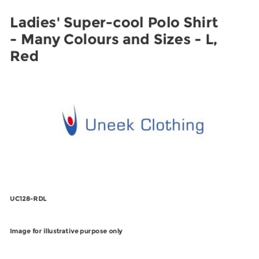 Uneek Ladies' Super-cool Polo Shirt - Many Colours and Sizes - L, Red