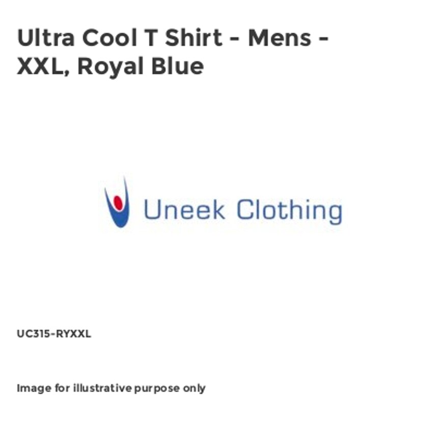 Uneek Ultra Cool T Shirt - Mens - XXL, Royal Blue