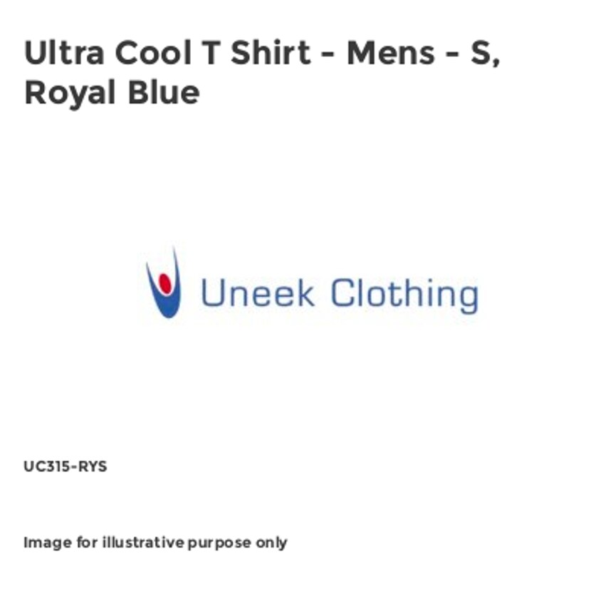 Uneek Ultra Cool T Shirt - Mens - S, Royal Blue
