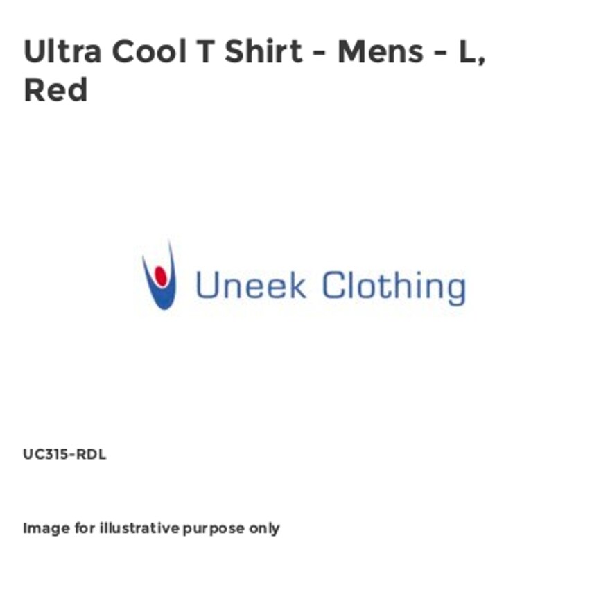 Uneek Ultra Cool T Shirt - Mens - L, Red