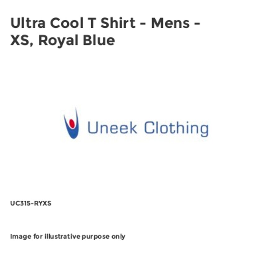 Uneek Ultra Cool T Shirt - Mens - XS, Royal Blue