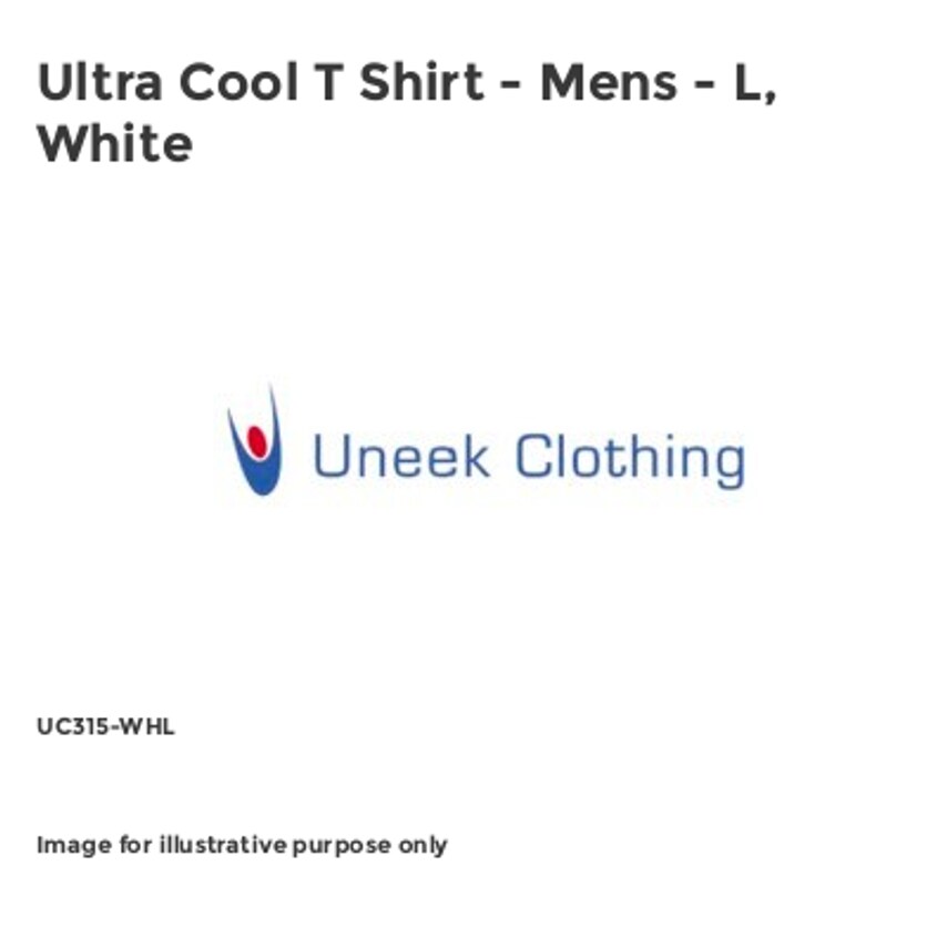 Uneek Ultra Cool T Shirt - Mens - L, White