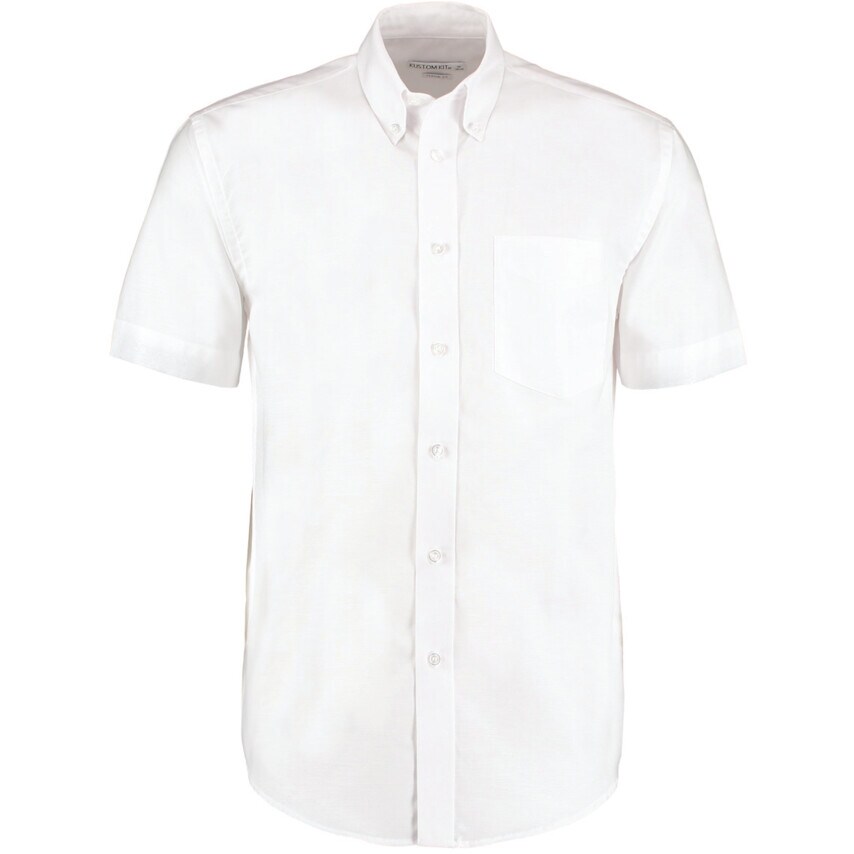 Kustom Kit KK350 Mens 16.1/2in Short Sleeve White Oxford Shirt