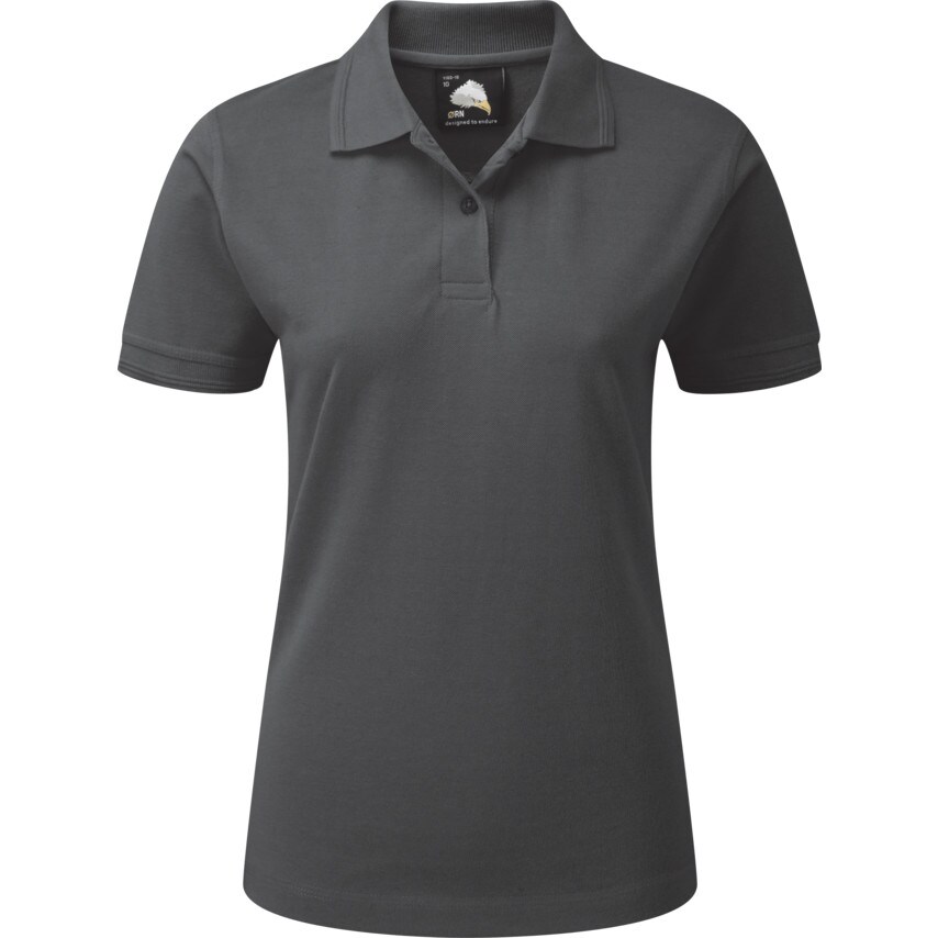ORN Polo Shirt, Women, Graphite, Cotton/Polyester, Short Sleeve, Size 16