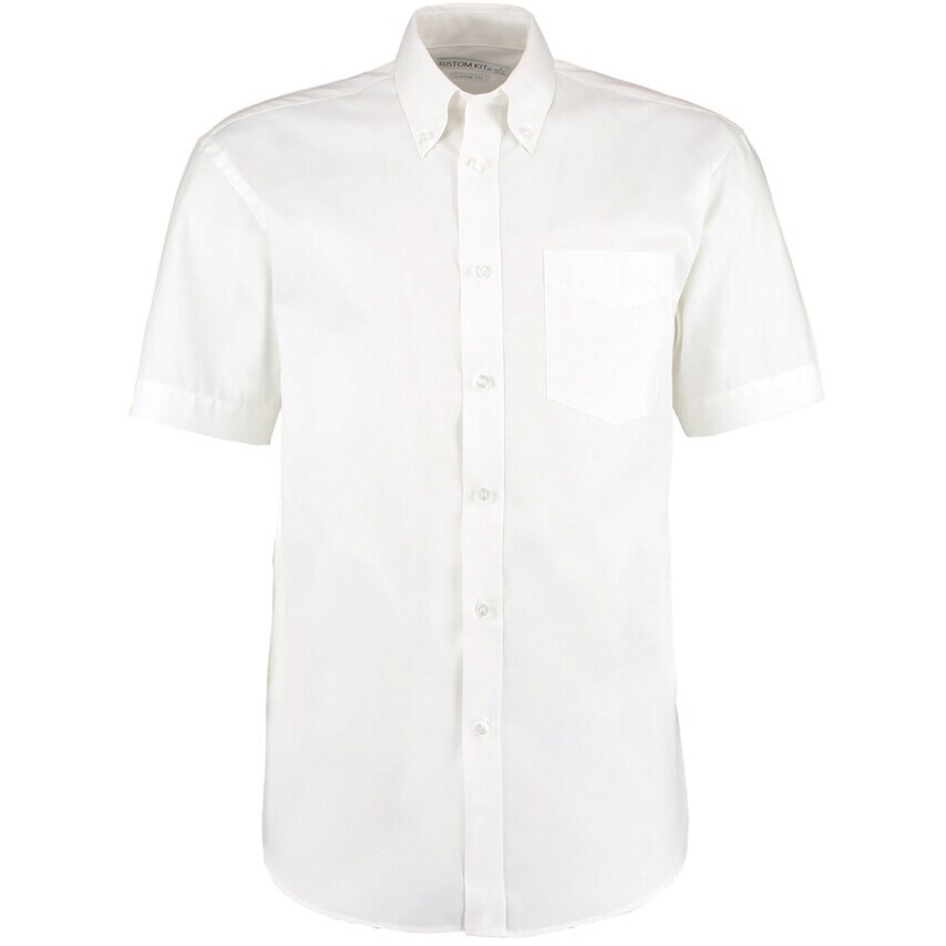Kustom Kit KK109 Mens 22in Short Sleeve White Oxford Shirt