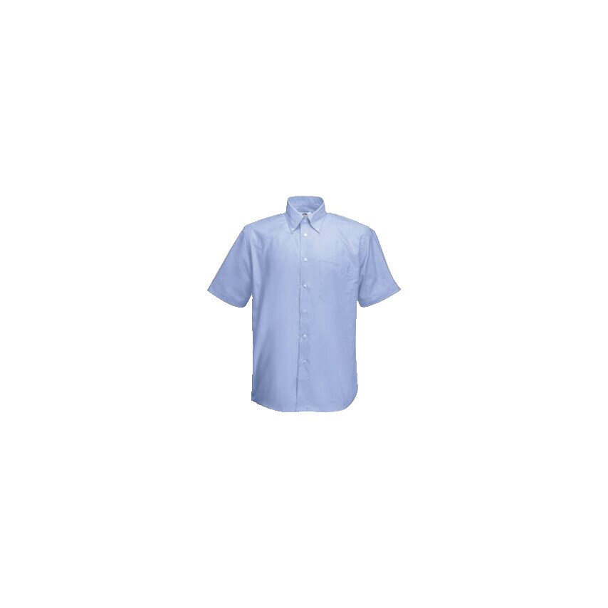 F65112 Mens 2XL Short Sleeve Blue Oxford Shirt