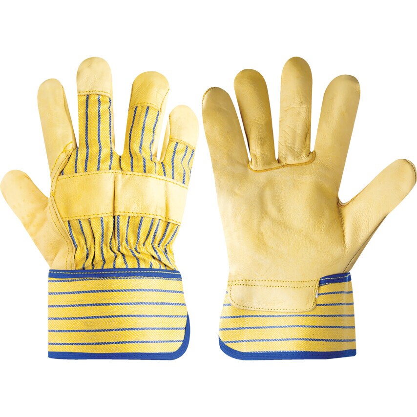 Yellow Cowhide Riggers 2" Safety Cuffs Size 10