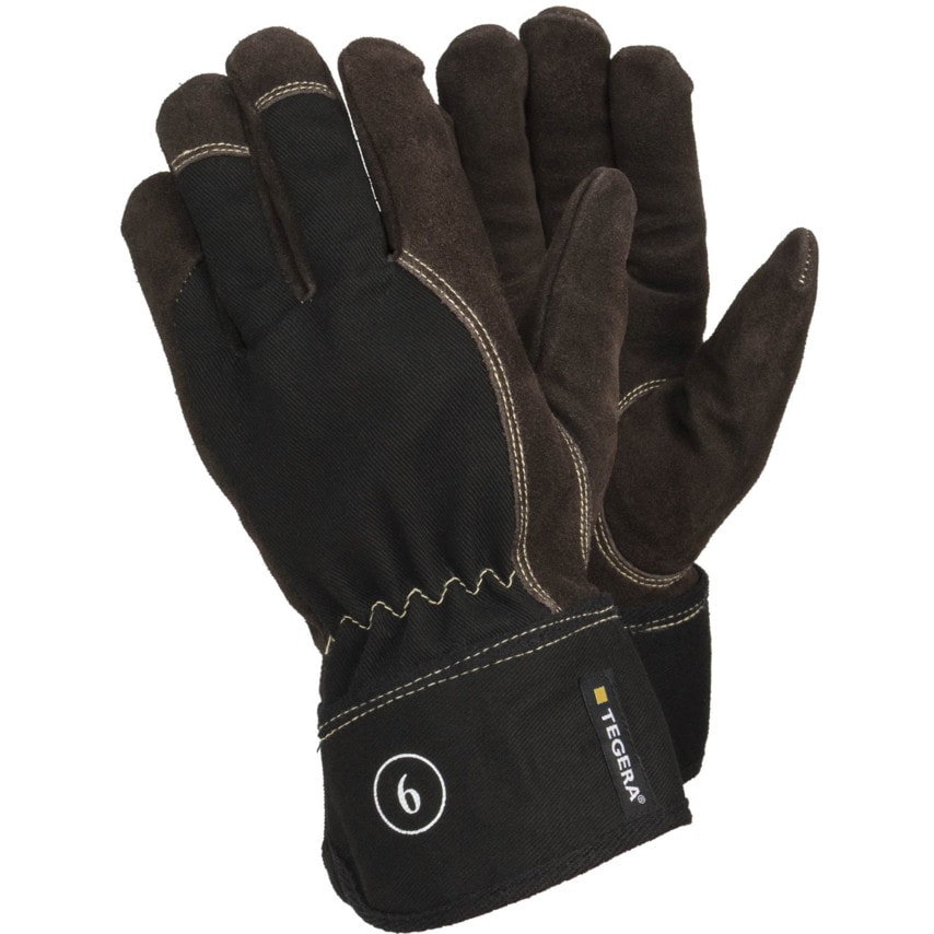 Ejendals Tegera 169 Cowhide & Cotton Cat.II Cut-B Gloves Black SZ-7 (PR)