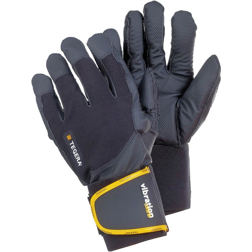 Ejendals Tegera 9183 Microthane+ Cat. II Gloves Black/Yellow SZ-10 (PR)