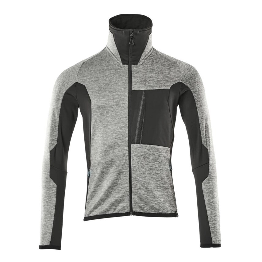 Mascot Fleece Jumper with Zipper Grey-Flecked/Black (S)