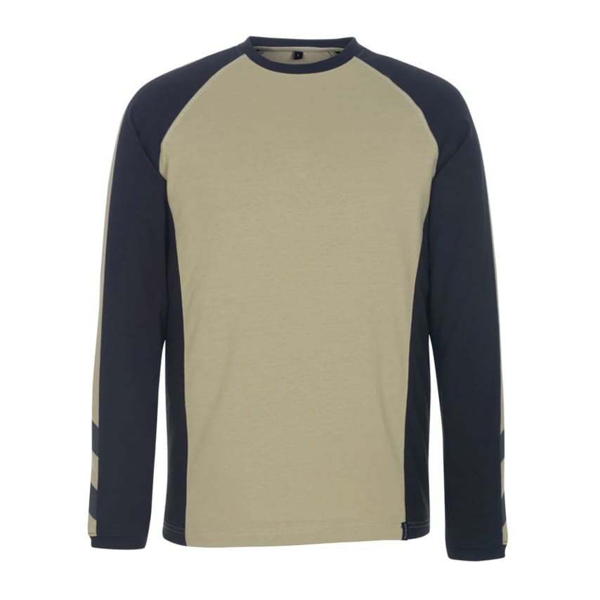 Mascot Unique Bielefeld T-Shirt, Long-Sleevedlight Khaki/Black (XS)
