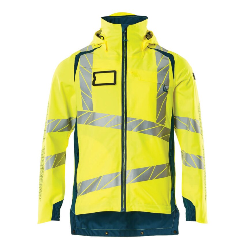 Mascot Accelerate Safe Outer Shell Jacket Hi-Visyellow/Dark Petroleum (4XL) - MS