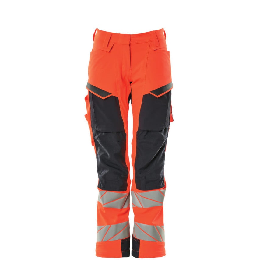 Mascot Accelerate Safe Trousers with Kneepad Pocketshi-Vis Red/Dark Navy (L32W43