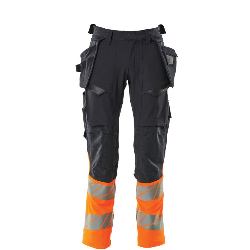 Mascot Accelerate Safe Trousers with Holster Pockets Dark Navy/Hi-Vis Orange (L3