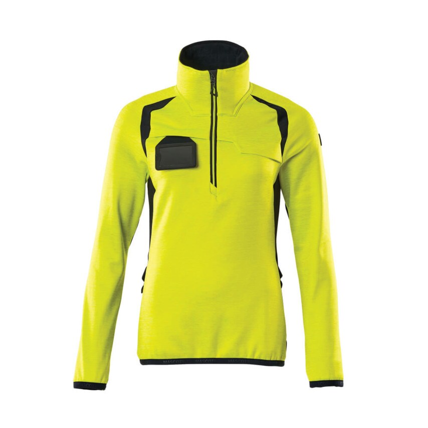 Mascot Accelerate Safe Fleece Jumper with Half Ziphi-Vis Yellow/Dark Navy (M) -