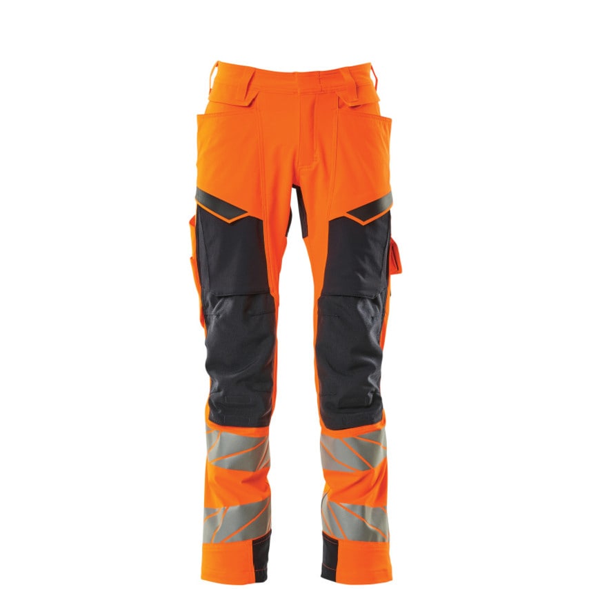Mascot Accelerate Safe Trousers with Kneepad Pockets Hi-Vis Orange/Dark Navy (L3