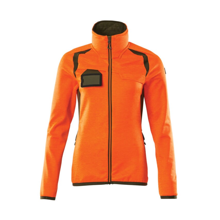 Mascot Accelerate Safe Fleece Jumper with Zipper Hi-Visorange/Moss Green (3XL) -