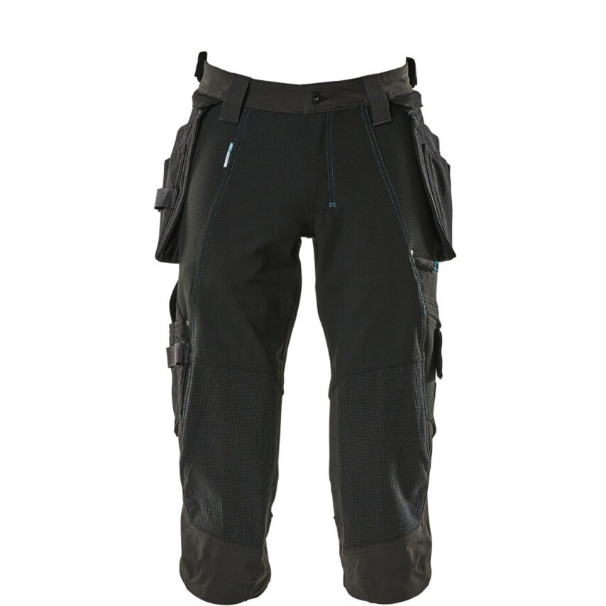 Mascot 3/4 Length Trousers with Holster Pockets Black (W52.5)