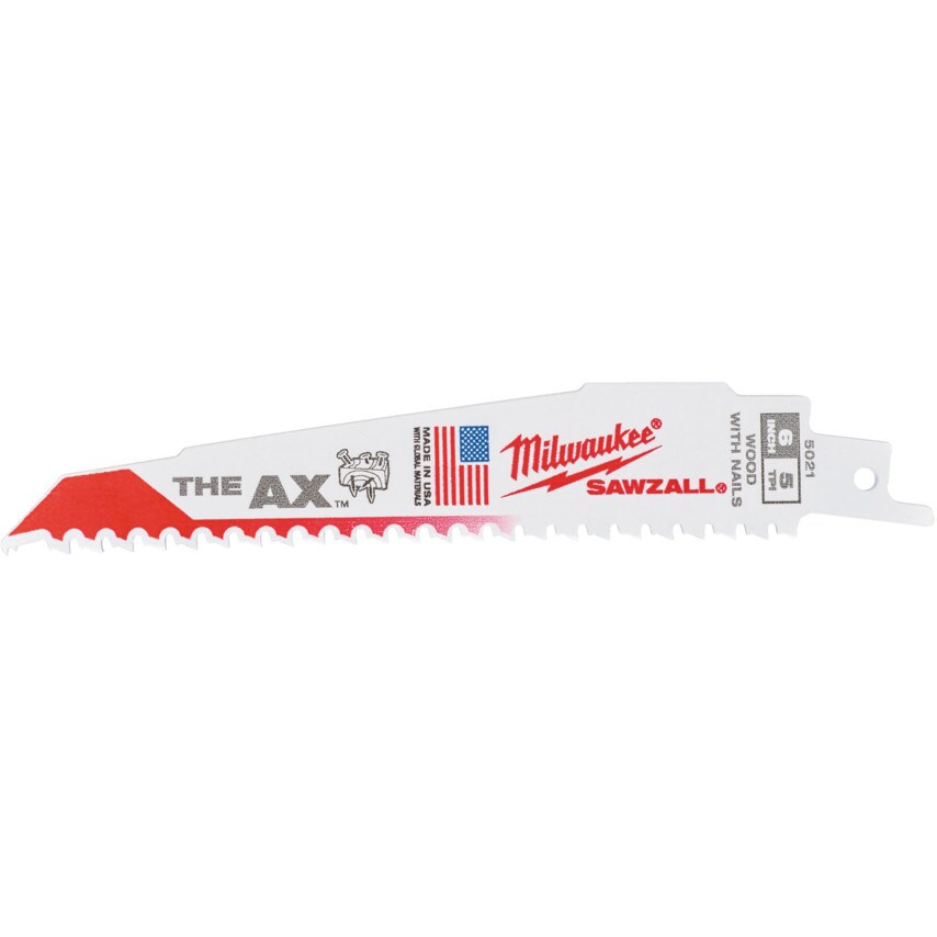 Milwaukee SAWZALL Recipro' Blade Ax Bi-Metal 150mm 5TPI (PK-5)