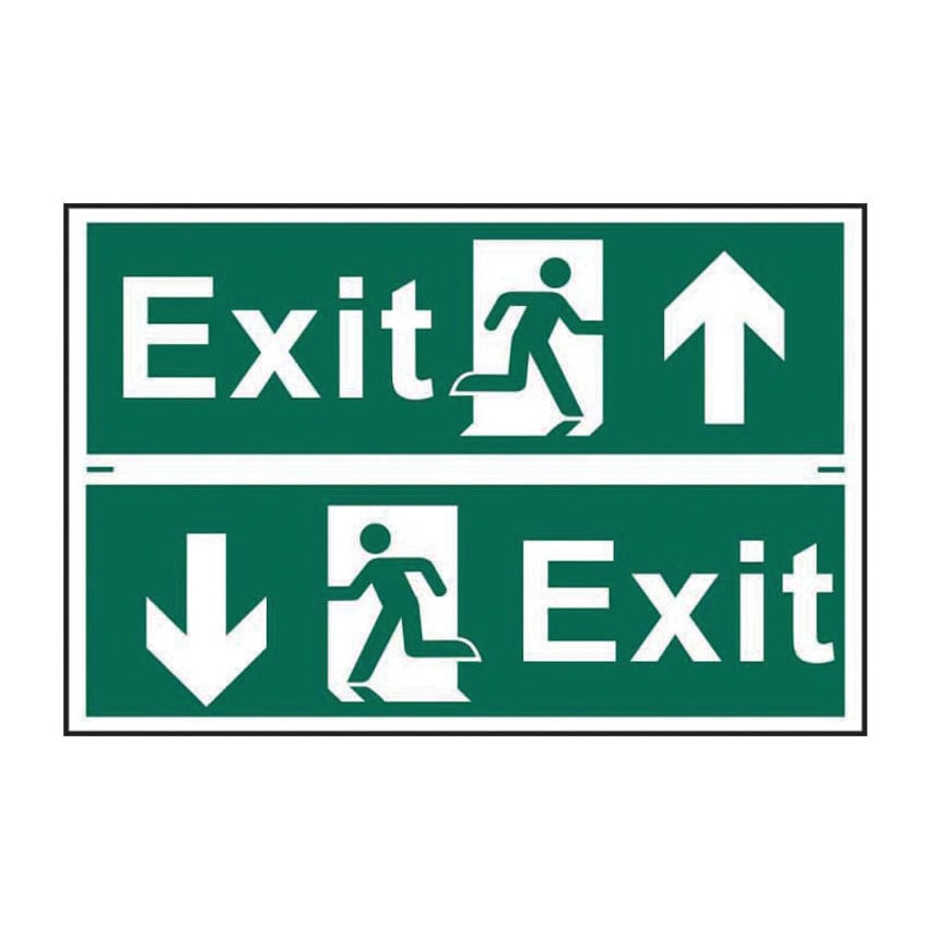 Centurion Europe Exit Man Running Arrow Up/Down-Pvc (300 X 200MM)