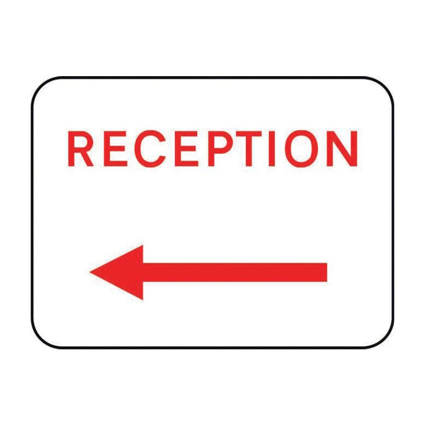 Centurion Europe 600 X 450MM Dibond 'Reception Arrow Left' Road Sign (with Chann