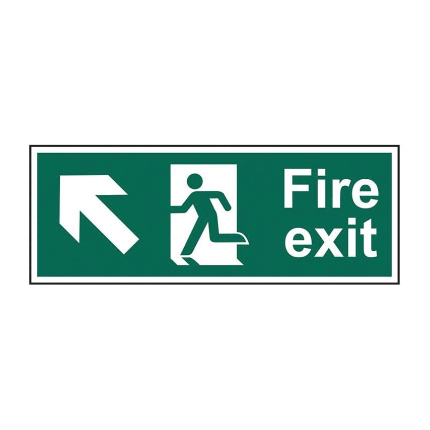 Centurion Europe Fire Exit (Man Arrow Up/Left) - Rpvc (400 X 150MM)