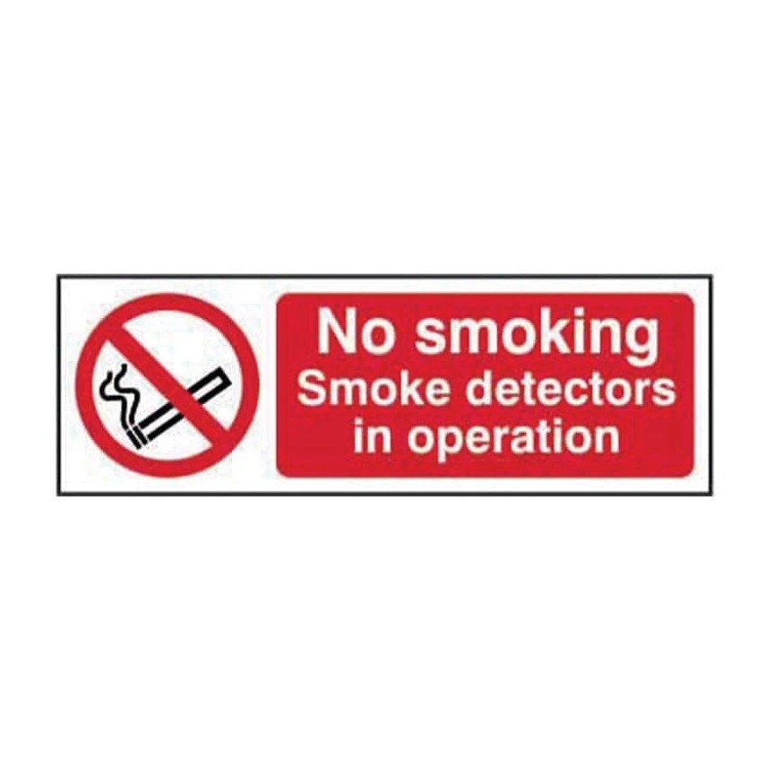 Centurion Europe No Smoking Smoke Detectors Inoperation - RPVC (300 X 100MM)