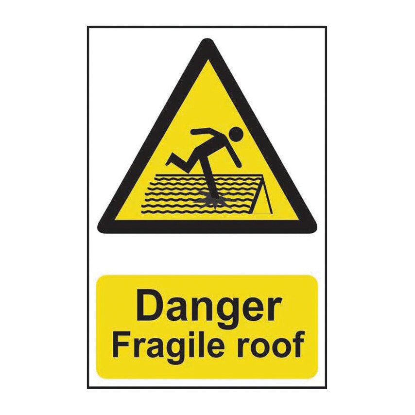 Centurion Europe Danger Fragile Roof - PVC (200X300MM)