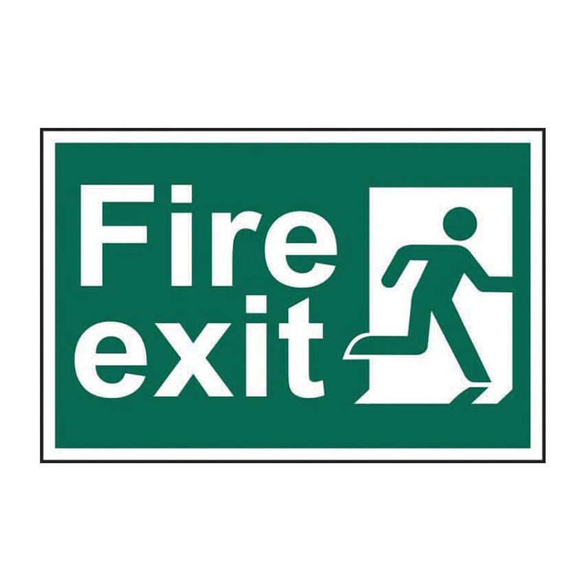 Centurion Europe Fire Exit Man Running Right - Pvc (300 X 200MM)