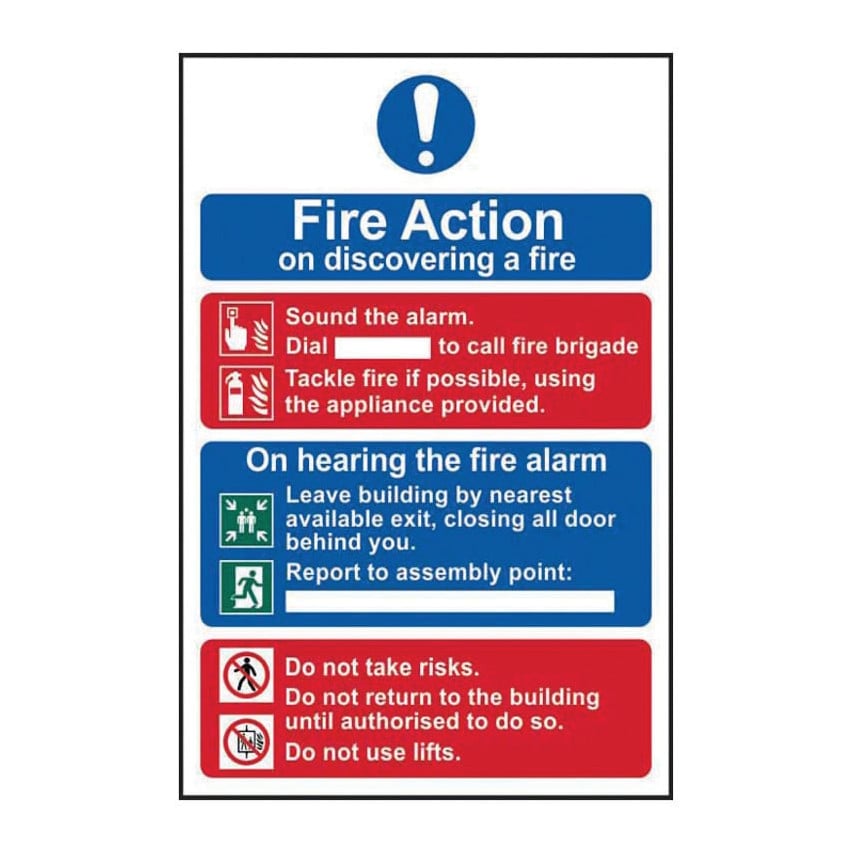 Centurion Europe Fire Action Procedure - RPVC (200X 300MM) - SSF9647611D