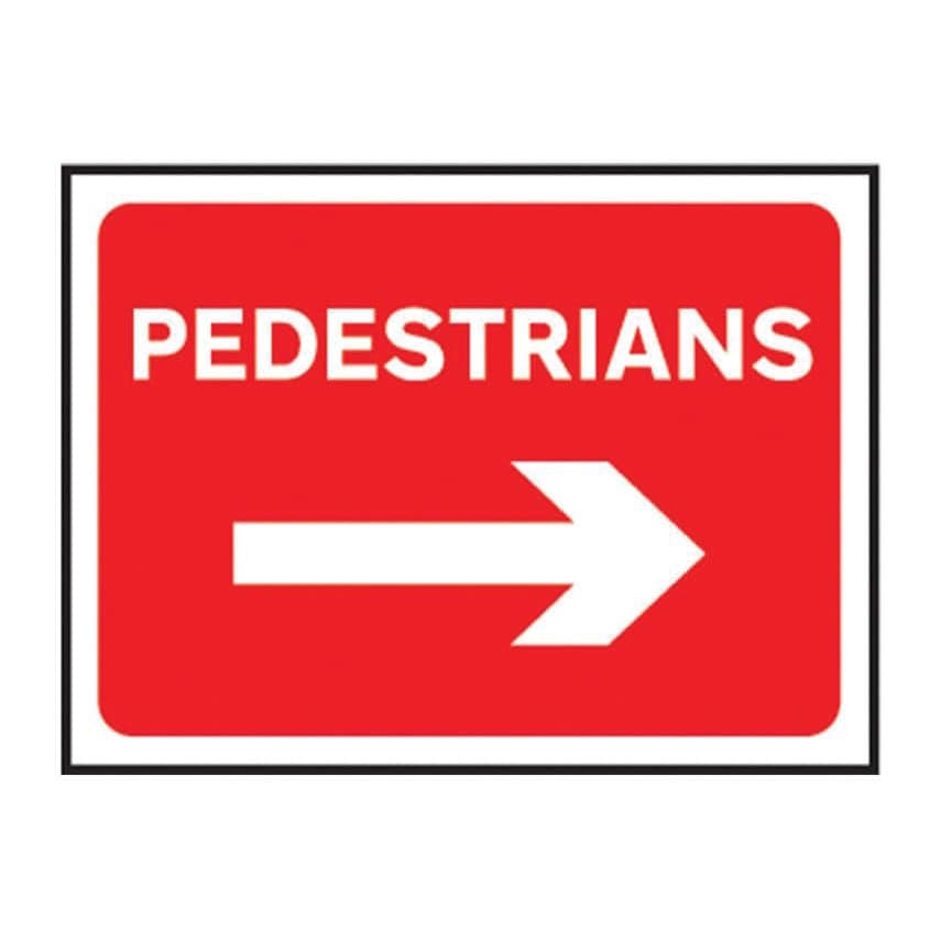 Centurion Europe 1050 X 750MM Temporary Sign - Pedestrians (Arrow Right)