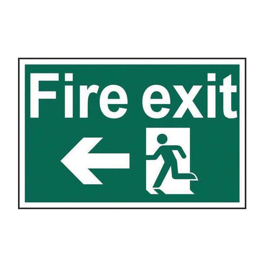 Centurion Europe Fire Exit Running Man Arrow Left - PVC (300 X 200MM)
