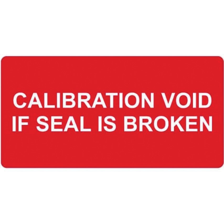 Centurion Europe Calibration Void If Seal is Broken - Labels (50X25MM Roll of 25
