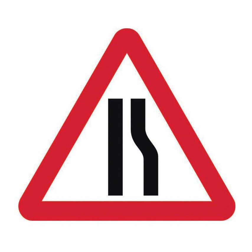 Centurion Europe 600MM Tri. Dibond 'Road Narrowsright' Road Sign (with Channel)