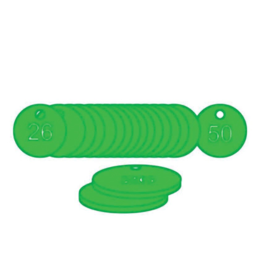 Centurion Europe 38MM Diameter Traffolite Tags - Orange (151 to 175)