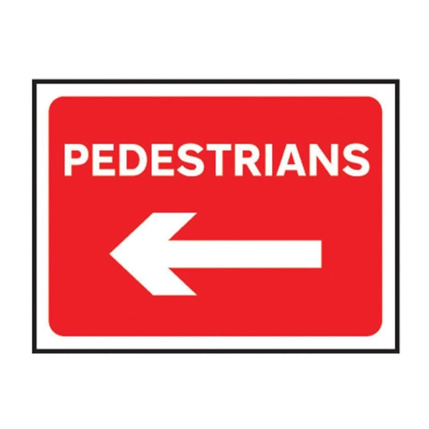 Centurion Europe Pedestrians Arrow Left - Classicroll Up Traffic Sign (600X450MM
