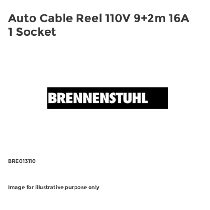 Brennenstuhl Auto Cable Reel 110V 9+2m 16A 1 Socket BRE013110
