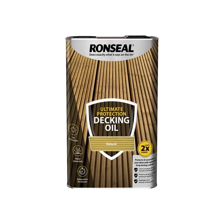 Ronseal Ultimate Protection Decking Oil Natural 5 litre RSLUDON5L